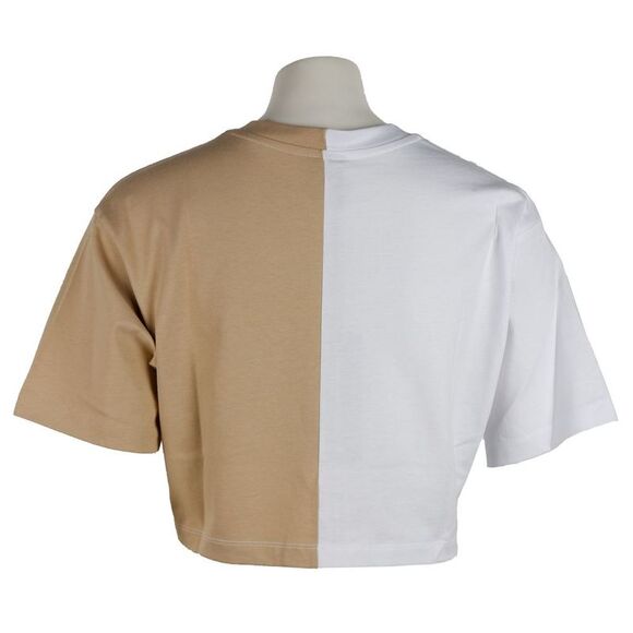 Comme Des Fuckdown Split Graphic Crop Top Women Beige Tops & T-Shirts - Picture 2 of 2